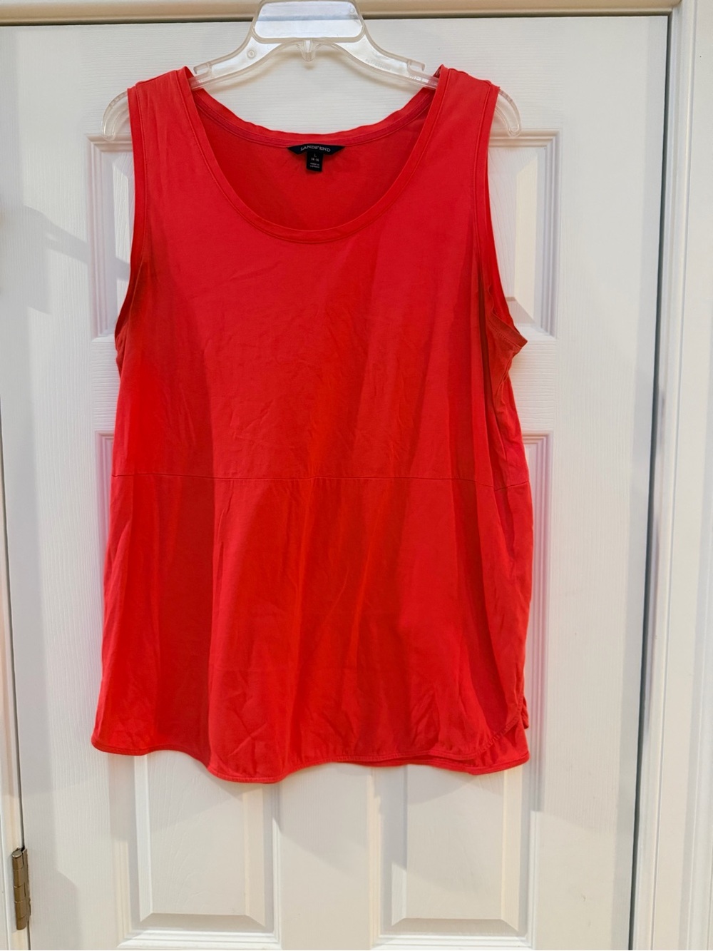 Ladies Size Large 14-16 "Lands' End" Red Scoop Neck Sleeveless Tank GUC